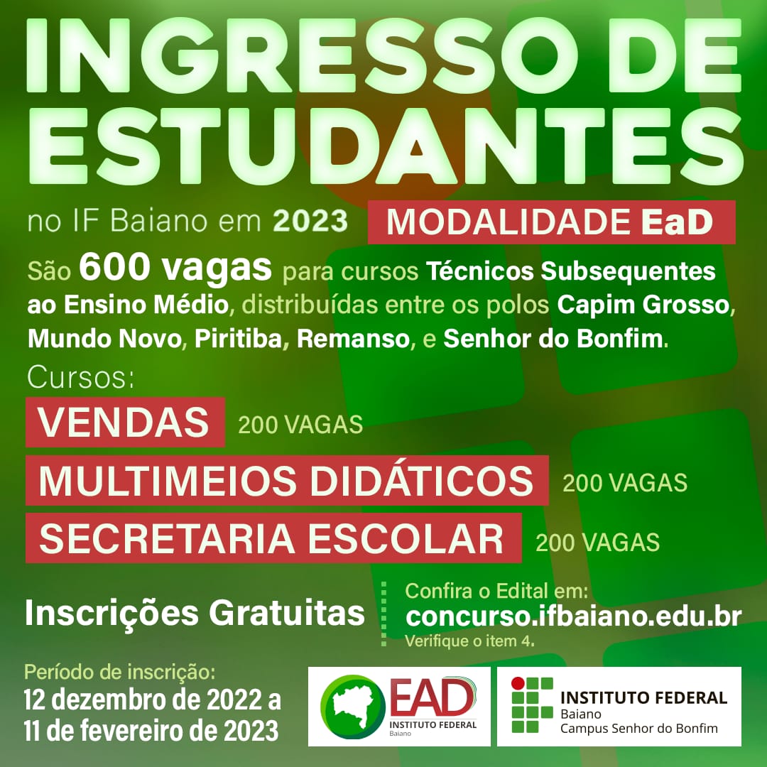 Cursos gratuitos! Inscrições prorrogadas até dia 15/12 15h.