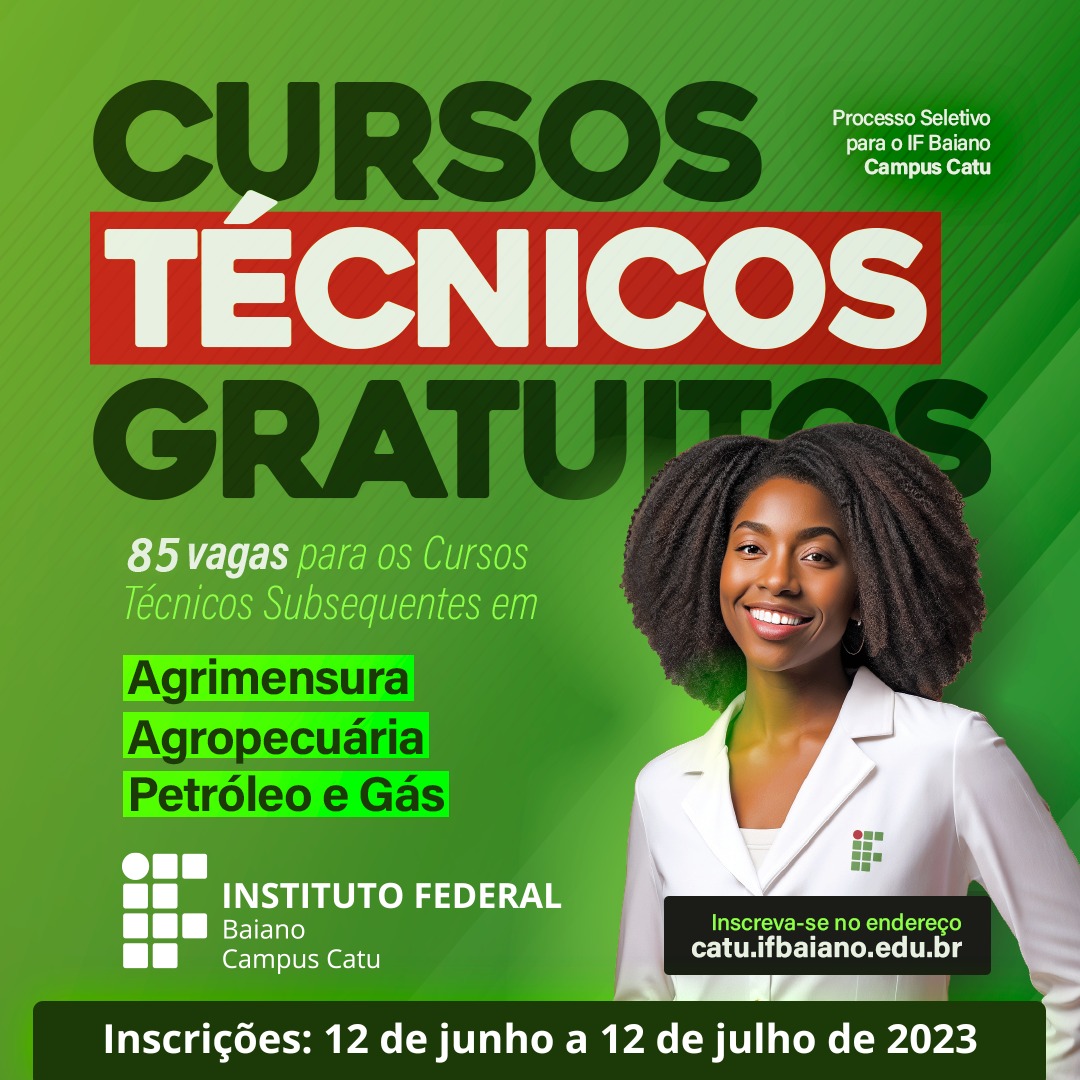 IF Baiano abre inscrições gratuitas para 7.320 vagas de cursos técnicos »  BLOG DO GUSMÃO