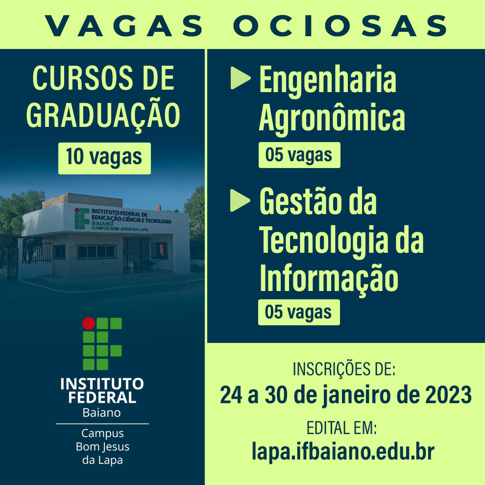 Renovação de Matrícula 2023 - Integrado e Subsequente — IFBA - Instituto  Federal de Educação, Ciência e Tecnologia da Bahia Instituto Federal da  Bahia