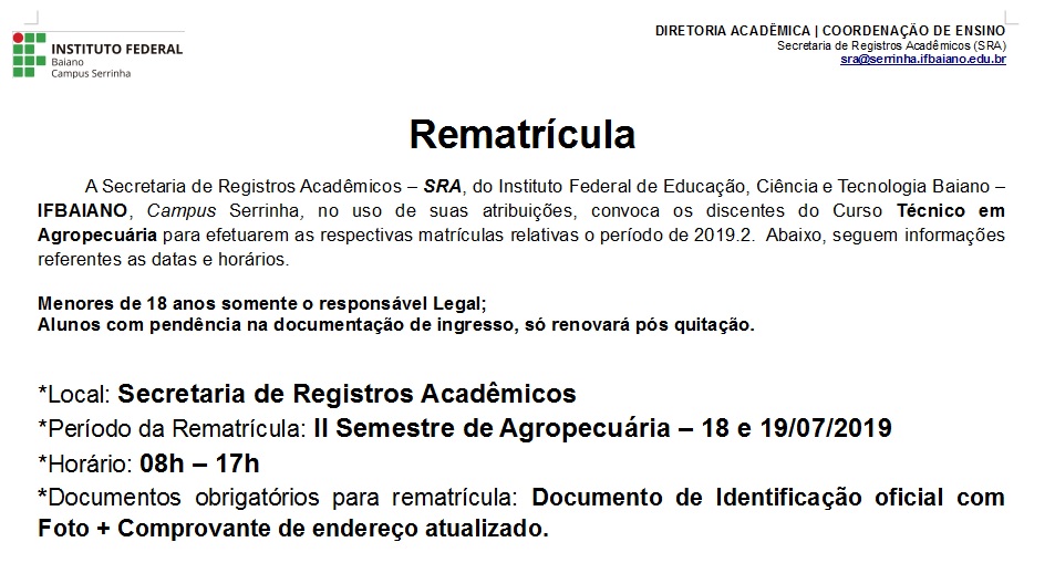 Documentos Oficiais – Curso de Tecnologia em Secretariado