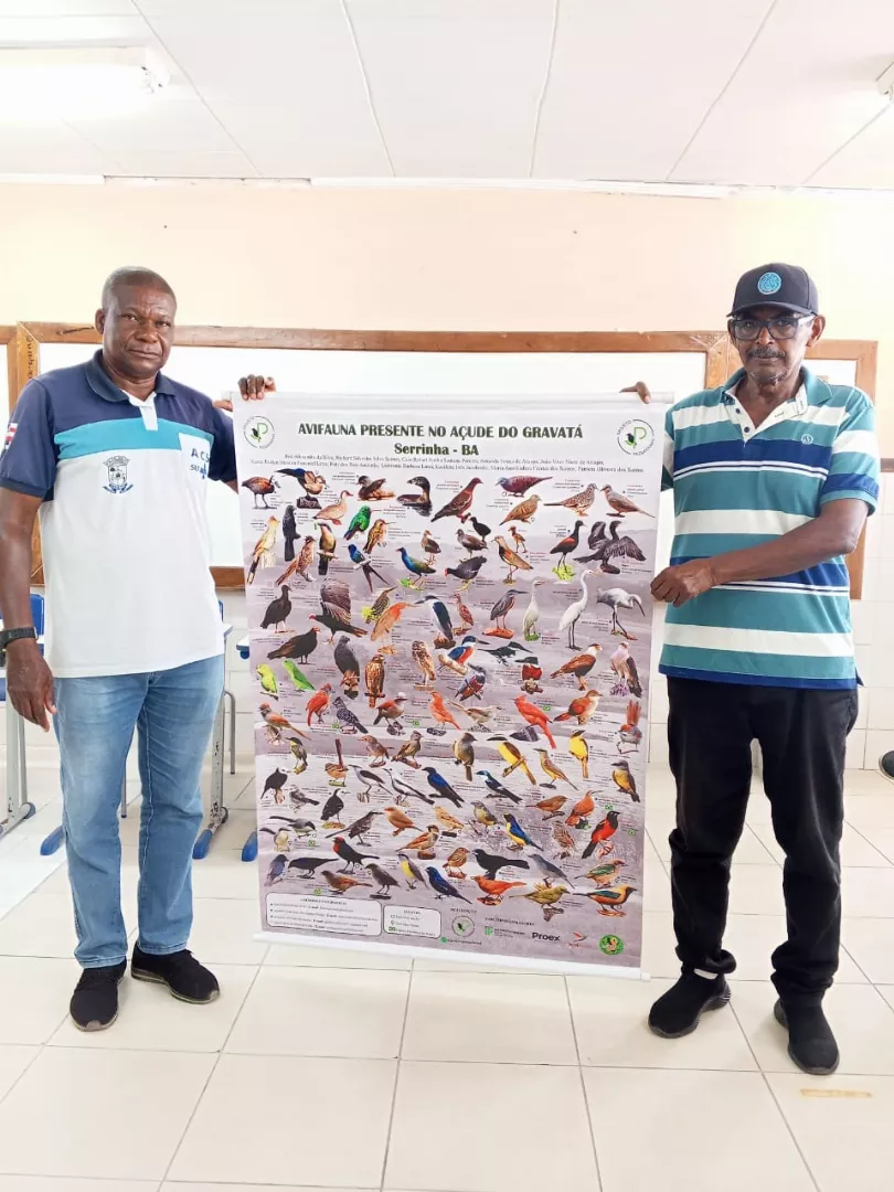 Entrega do Banner das aves presentes no Açude do Gravatá para representantes do Comitê do Açude do Gravatá,