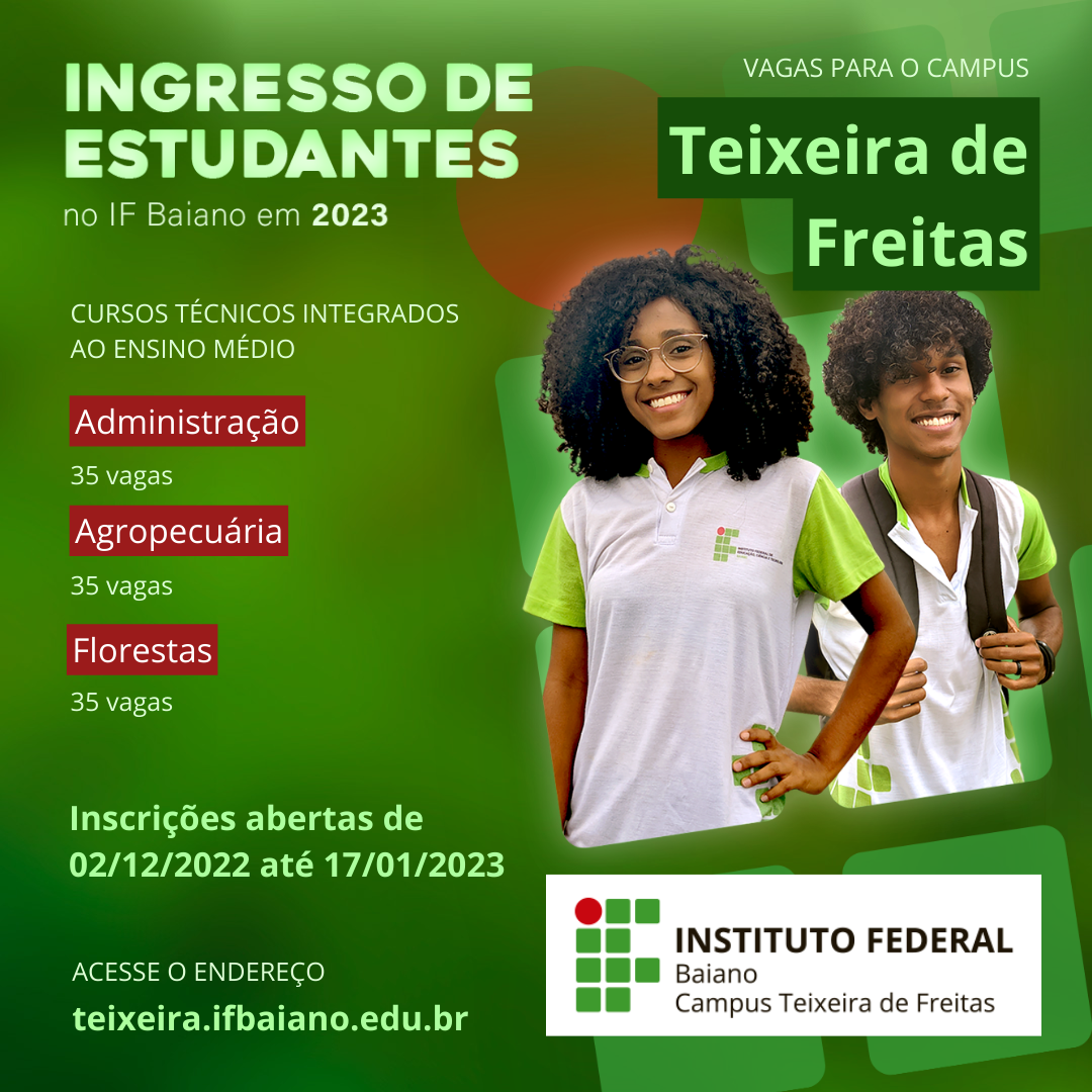 IFBA ESTÁ COM INSCRIÇÕES ABERTAS - Notícias - Câmara Municipal de São  Francisco do Conde - Bahia