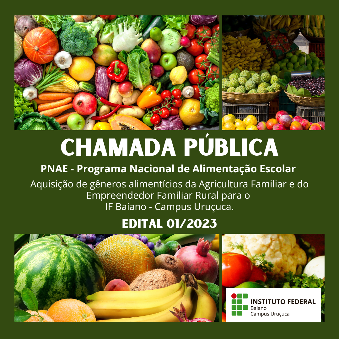 Publicado Edital 01/2022 - Aquisição de alimentos da agricultura familiar —  IFBA - Instituto Federal de Educação, Ciência e Tecnologia da Bahia  Instituto Federal da Bahia